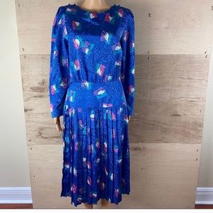 Vintage Jonathan Martin Pleated Dress Size 11/12